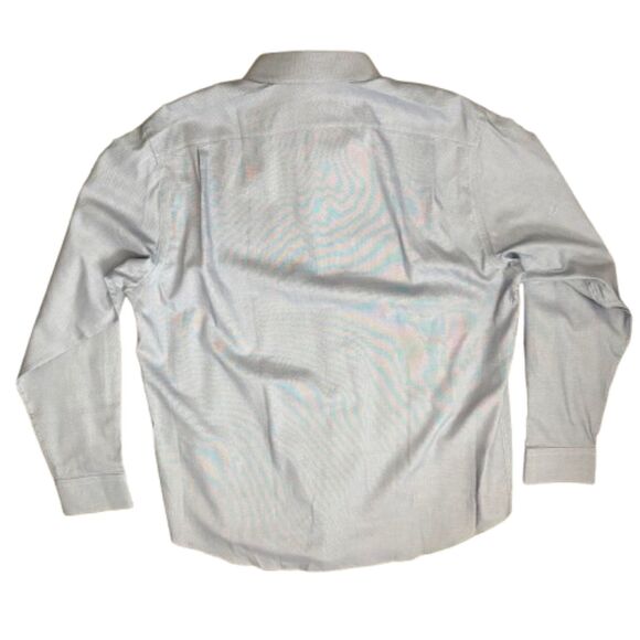 Hart Schaffner Marx Herringbone Cotton Button Down Shirt Gray White Size Large - Picture 2 of 4